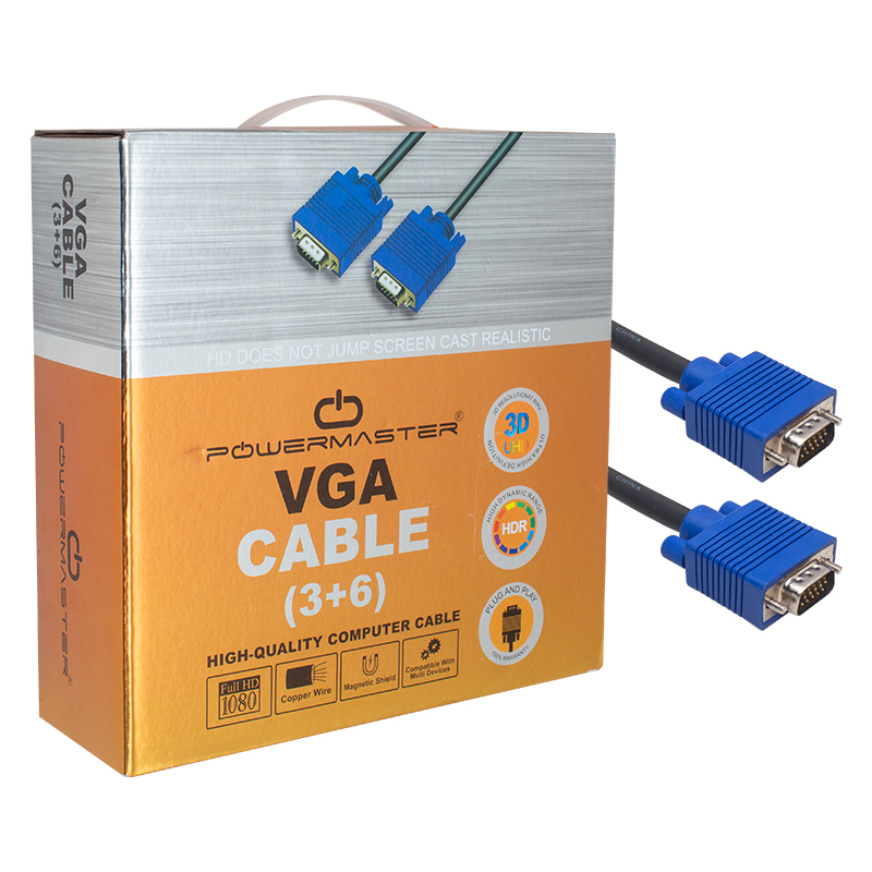 POWERMASTER 15 PİN 3+6 ERKEK ERKEK 20 METRE KUTULU VGA KABLO